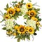 Sunflower Wreath with Hydrangeas, Lemons, Big Berry,Summer Wreath for Front Door, Unique Housewarming Gift,mother'day Gift,Farmhouse Porch Decor, Wall Decor-22IN